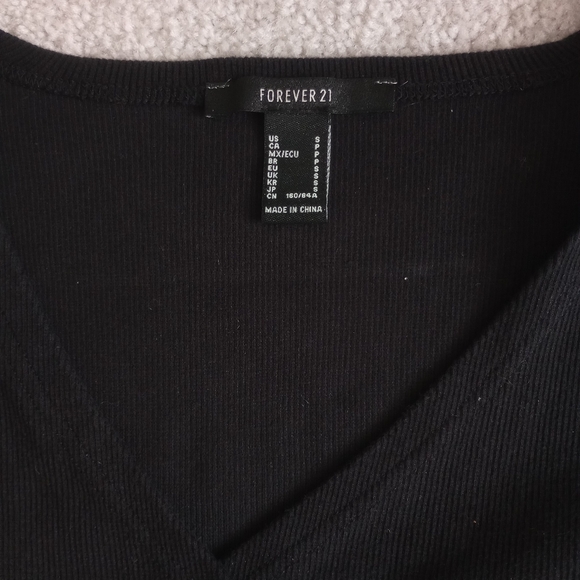 Black Ribbed Wrap Top - Picture 2 of 2